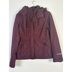 Abercrombie & Fitch Weather Warrior Jacket Burgundy Ripstop Fleece Lined Large
